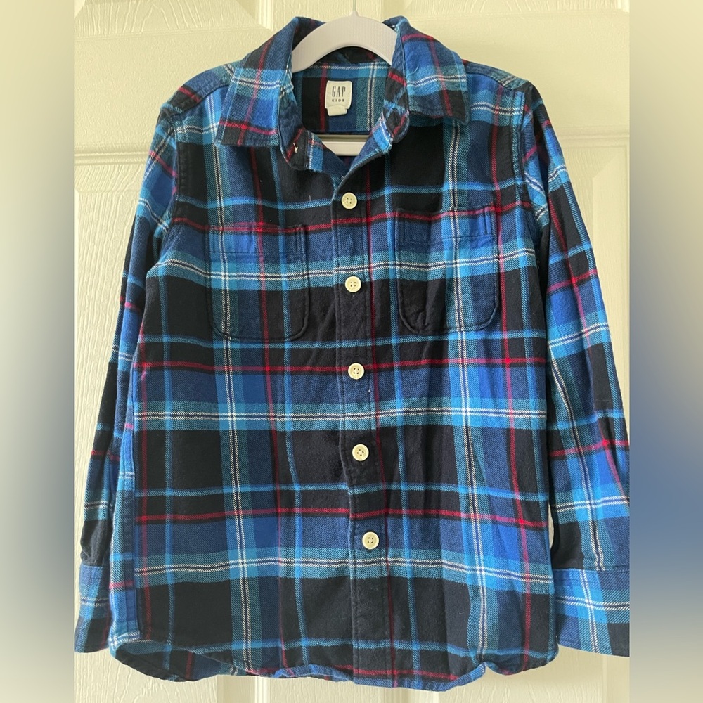 Gap Boys Flannel Long Sleeve Polo Shirt